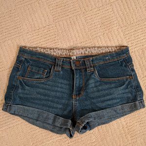 Cuffed Denim Shorts